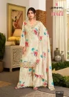 Mehfil By Rangoon Chinon With Print Fancy Work Top With Bottom Dupatta